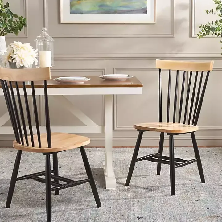 Two-Tone Parker Spindle Dining Chairs, Set of 2