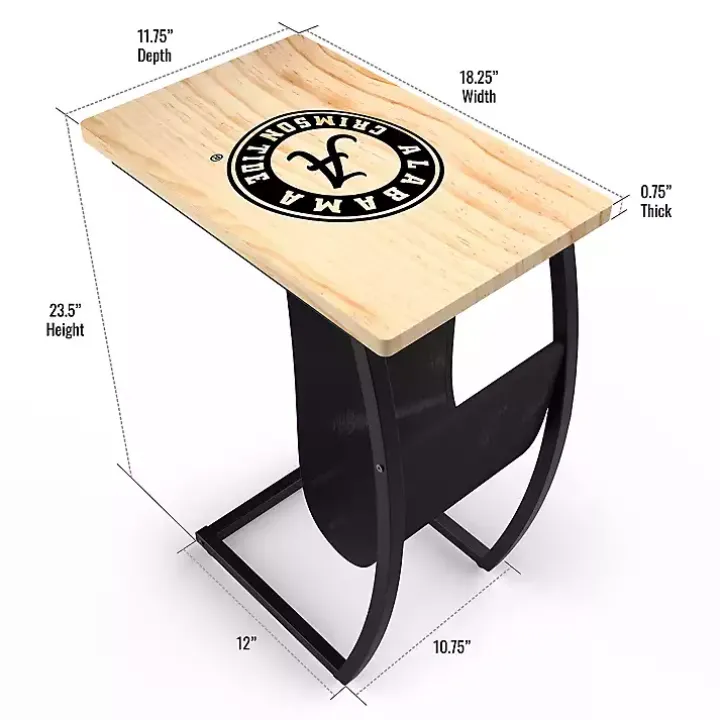University of Alabama Wood C-Table