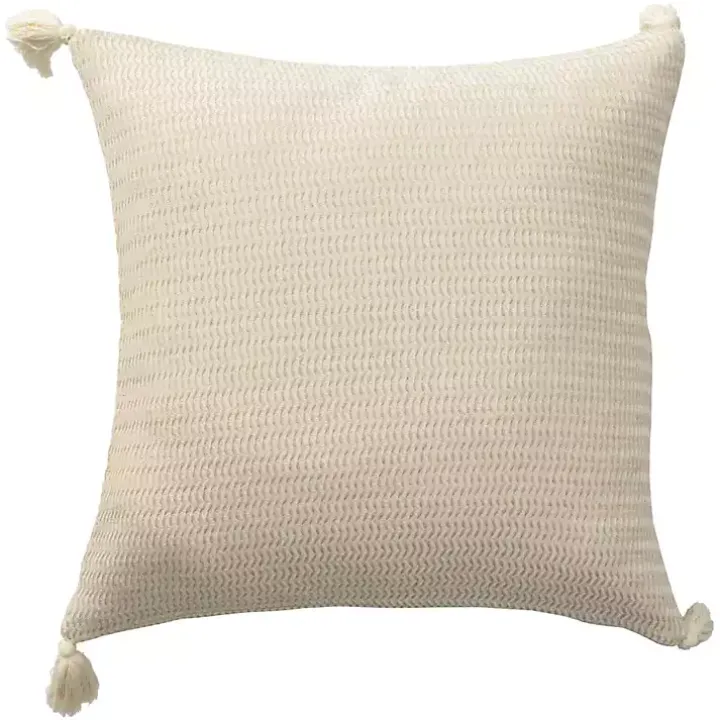 Vanilla Trapeze Organic Cotton Throw Pillow