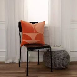 Velvet Orange Monochrome Shapes Throw Pillow