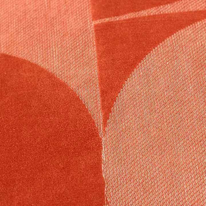Velvet Orange Monochrome Shapes Throw Pillow