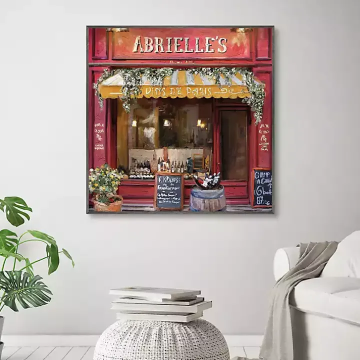Vins De Paris Framed Canvas Art Print