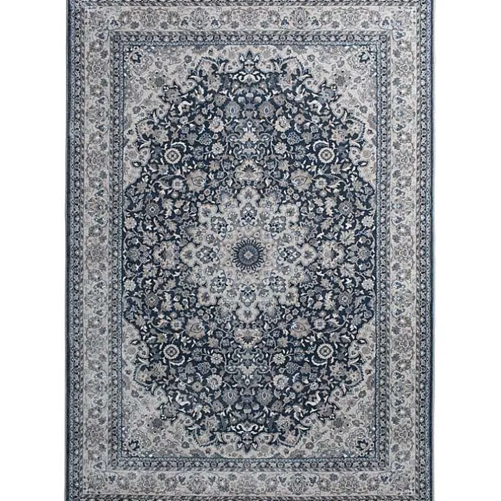 Vintage Blue Medallion Area Rug, 5x7