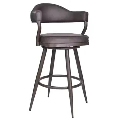Vintage Brown Faux Leather Justin Bar Stool
