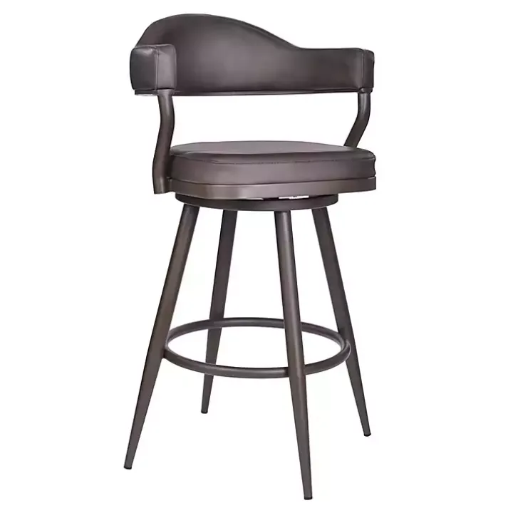 Vintage Brown Faux Leather Justin Bar Stool