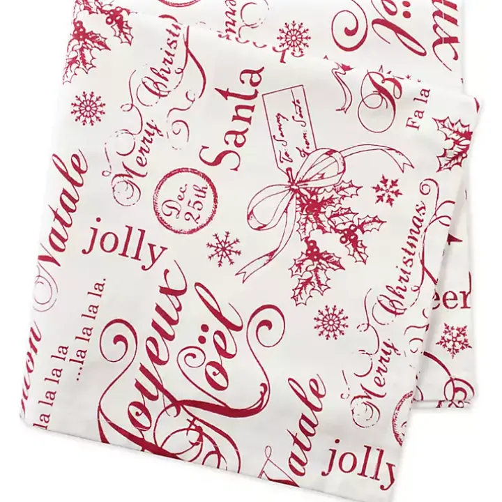 Vintage Christmas Print Napkins, Set of 6