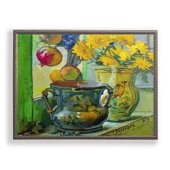 Vintage Floral III Beaded Framed Art Print