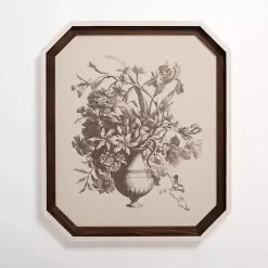 Vintage Floral Octagon Framed Art Print