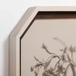 Vintage Floral Octagon Framed Art Print