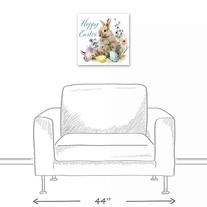 Vintage Hoppy Easter Floral Canvas Art Print