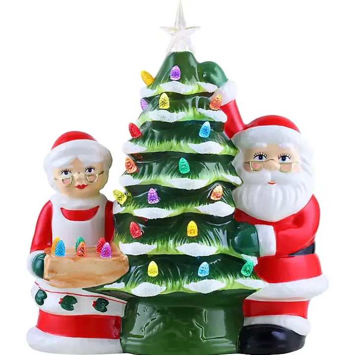 Vintage Mr. and Mrs. Claus Pre-Lit Decoration
