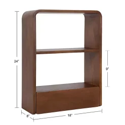 Walnut Brown Kato Single Drawer Wall Shelf