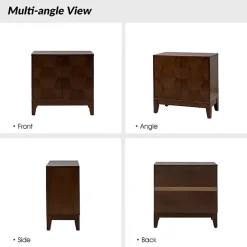Walnut Geometric Mabel 2-Door Cabinet