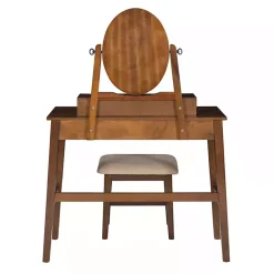 Walnut Lorna Tilting Mirror 2-pc. Vanity Set