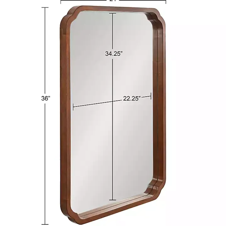 Walnut Scallop Rectangle Wall Mirror