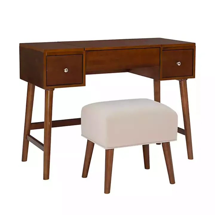 Walnut Viola Flip-Top 2-pc. Vanity Set