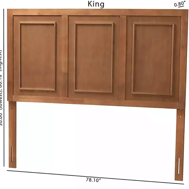 Warm Brown 3-Panel Wood Full Headboard