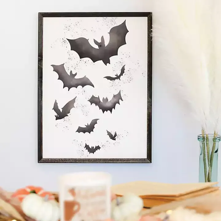 Watercolor Bats Framed Art Print