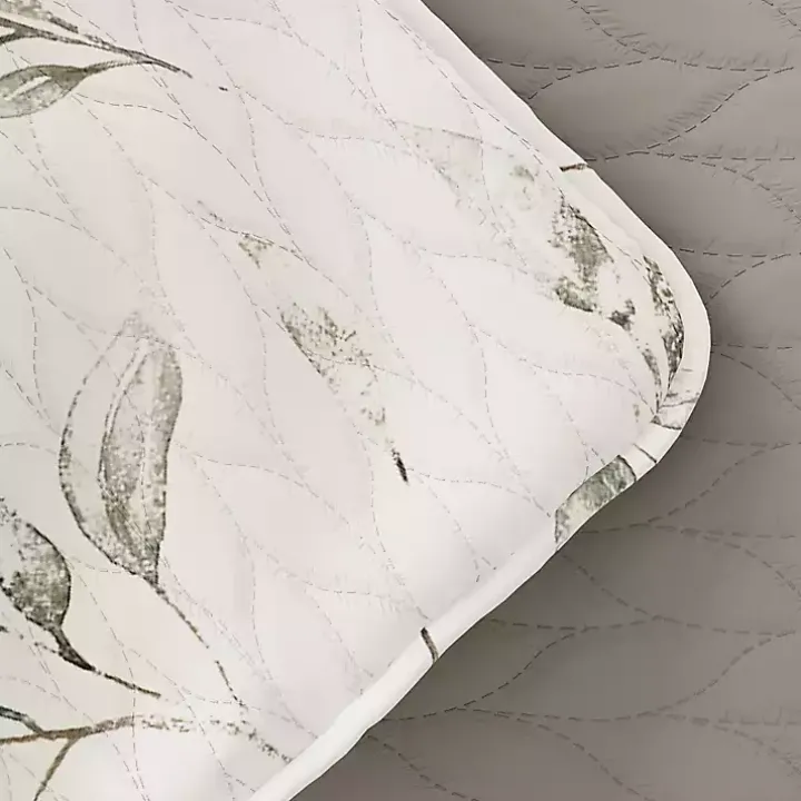 Watercolor Leaves Reversible 2-pc. Twin Quilt Set