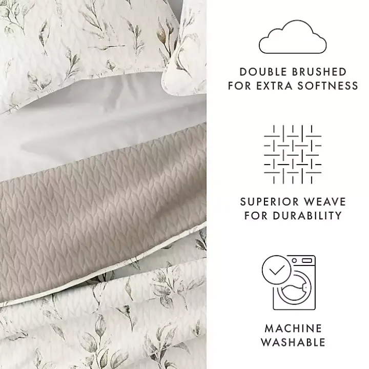 Watercolor Leaves Reversible 2-pc. Twin Quilt Set