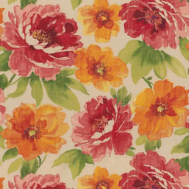 Watercolor Primrose Outdoor Settee Cushion