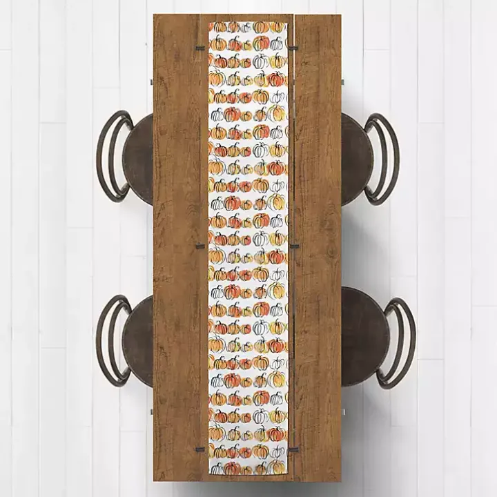 Watercolor Pumpkins Table Runner