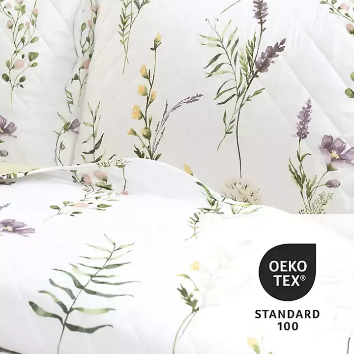 Watercolor Wildflower 3-pc. Full/Queen Quilt Set