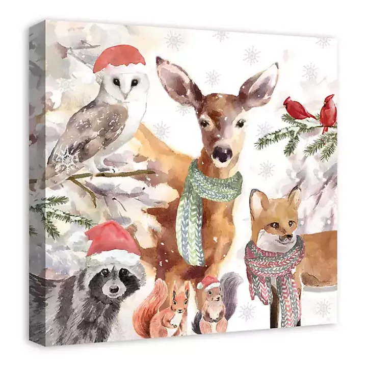 Watercolor Woodland Creatures Canvas Art Print