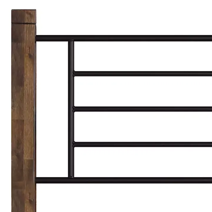 Weathered Brown Farmhouse Queen Bed