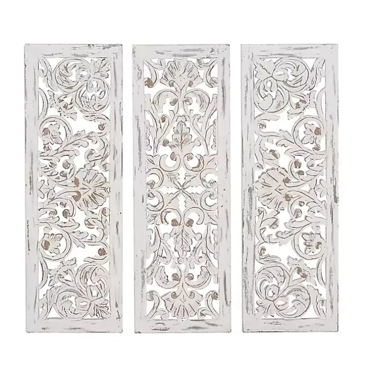 Weathered Gray Wood Panel Wall Plaques, Set of 3