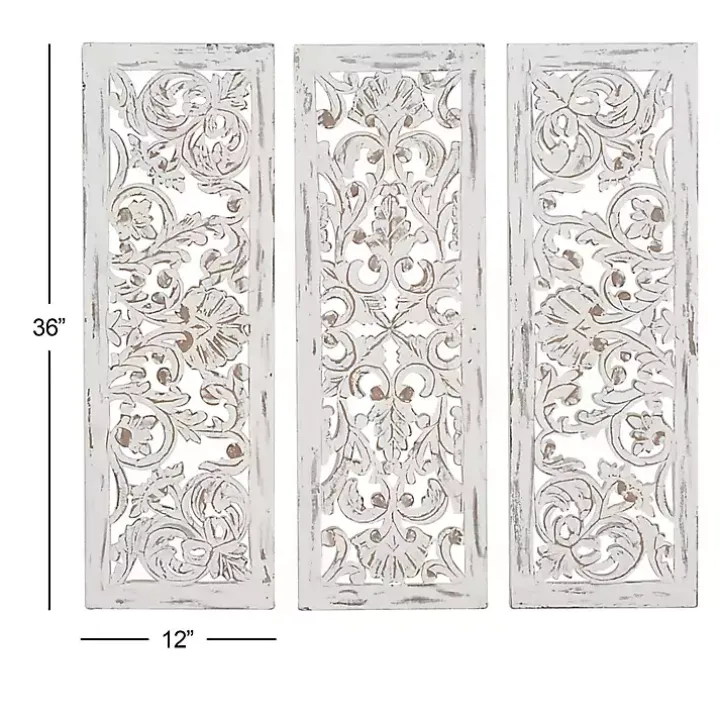 Weathered Gray Wood Panel Wall Plaques, Set of 3