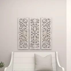 Weathered Gray Wood Panel Wall Plaques, Set of 3