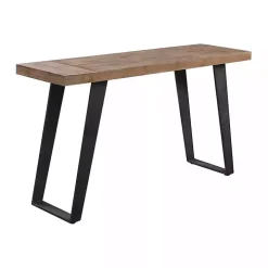 Weathered Oak and Metal Console Table
