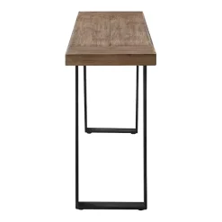 Weathered Oak and Metal Console Table