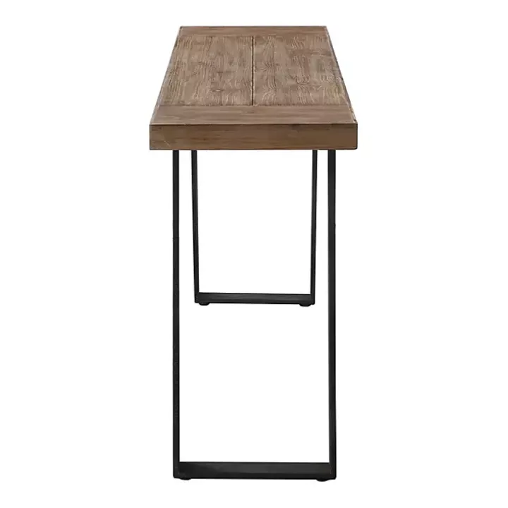 Weathered Oak and Metal Console Table