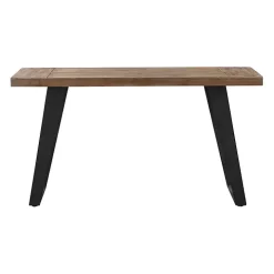 Weathered Oak and Metal Console Table