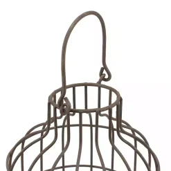 Weathered Wood and Metal Lanterns, Set of 2