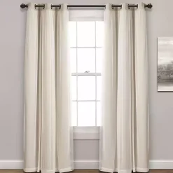 Wheat Curtain Panel Set with Overlay, 120 in.
