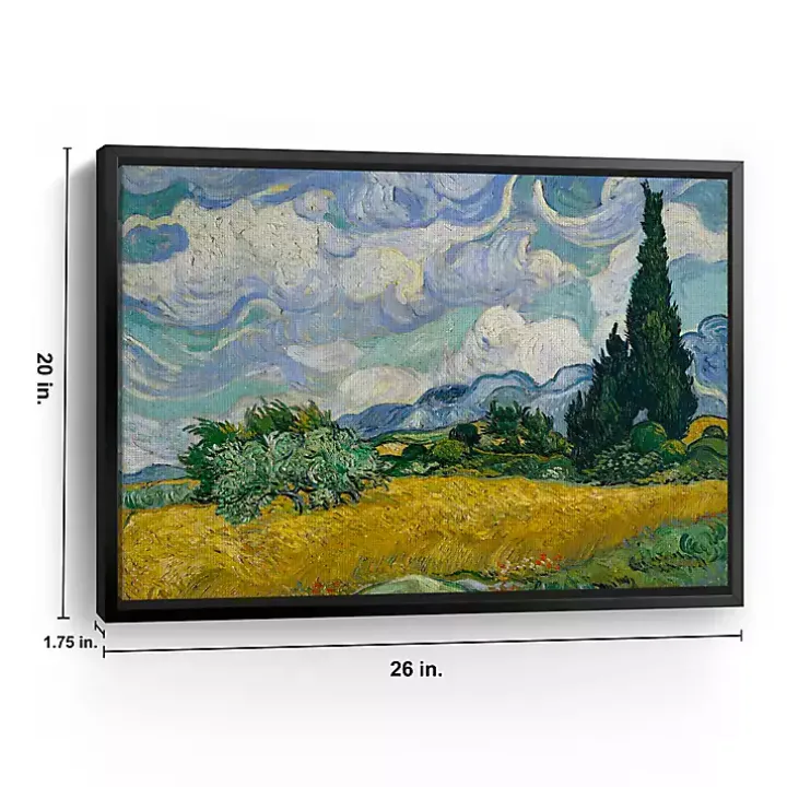 Wheat Field with Cypresses Canvas Print, 26x20 in.
