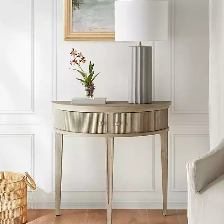 Wheat Reclaimed Wood Fluted Console Table