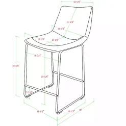 Whiskey Faux Leather Counter Stools, Set of 2