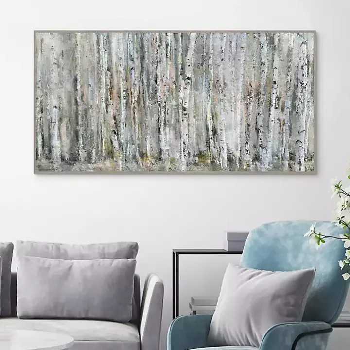 Whispering Birch Framed Canvas Art Print
