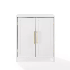 White & Gold Storage Cabinet