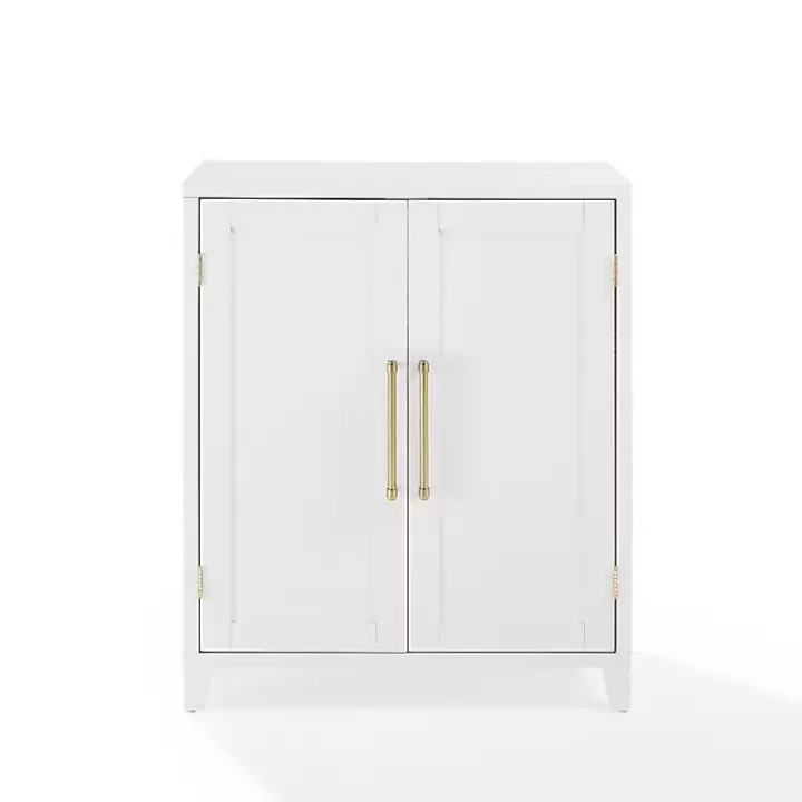 White & Gold Storage Cabinet