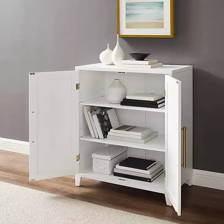 White & Gold Storage Cabinet