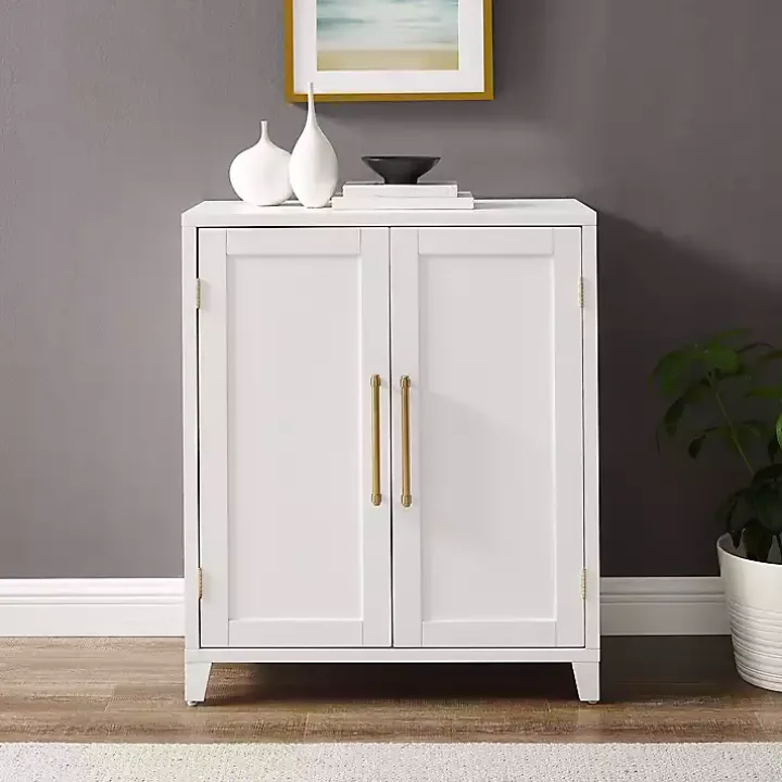 White & Gold Storage Cabinet