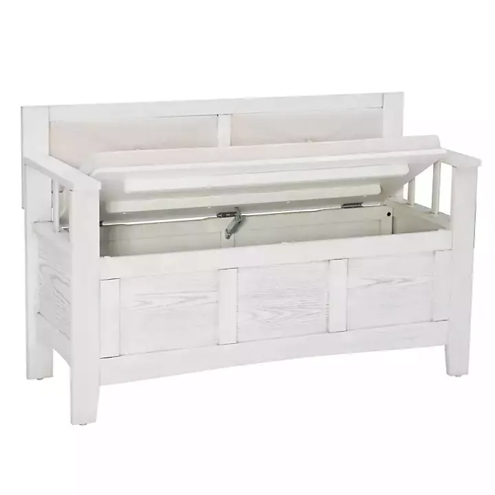 White and Beige Carlton Storage Bench