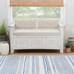 White and Beige Carlton Storage Bench