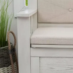 White and Beige Carlton Storage Bench