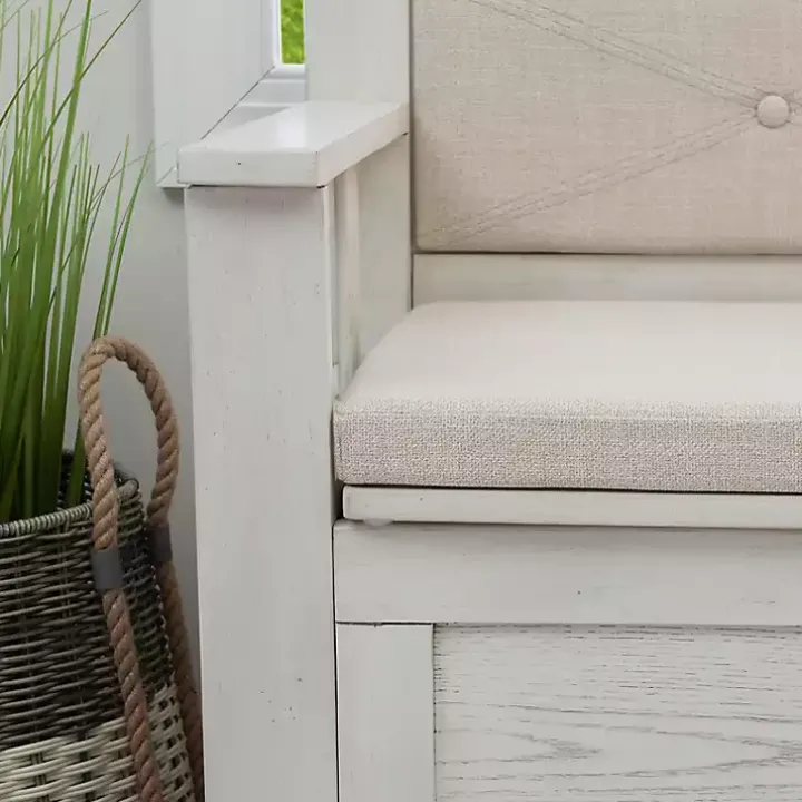 White and Beige Carlton Storage Bench